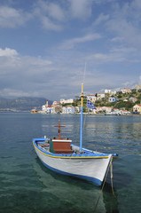 Naklejka na ściany i meble fishing boat at the port of Kastelorizo, Dodecanese Islands