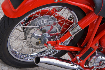 Red motorcycle detail