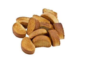 сухари на белом фоне