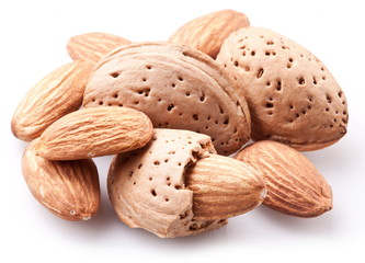 Group of almond nuts.