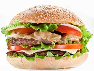 hamburger on white