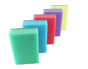 Color sponges over white