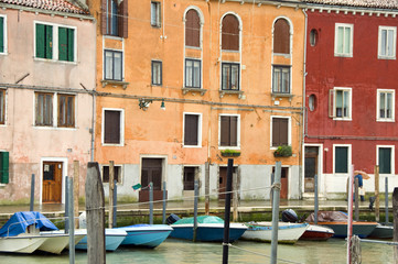Fototapeta na wymiar boats canal Murano Venice Italy