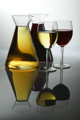 red and white wine
