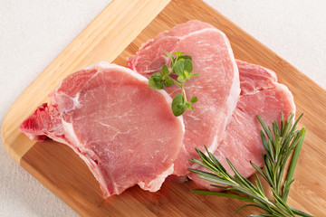 Raw pork chops