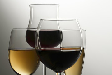 red and white wine