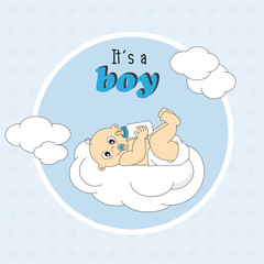 Bebe niño encima de una nube