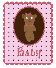 Greeting Card. pink  vector
