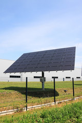 Detail of the Solar Power Station in the green spring Nature