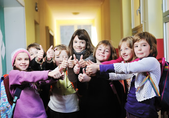 happy children group in school