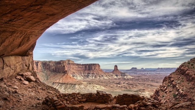 Scenic Utah Canyon landscape Anasazi kiva ruins Canyonlands NP