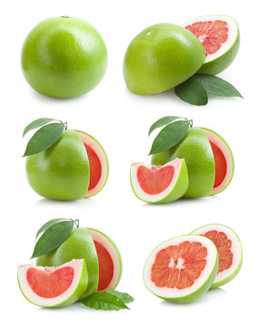 Set Of Red Pomelo Images