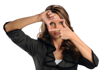 Woman Using Hands To Frame Face