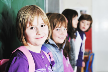 happy children group in school