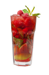 Mojito. raspberry  cocktail. closeup