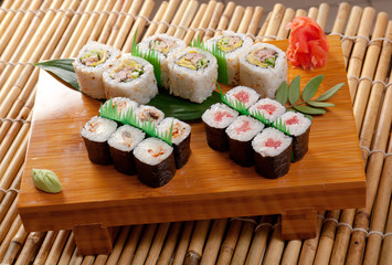 Japanese sushi  Roll made of Smoked fish