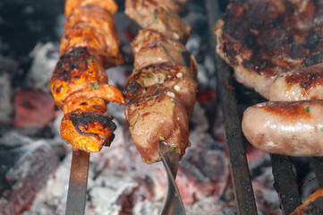 barbecue grill.  Shallow depth-of-field.