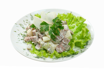 Salad with beef and potatoes