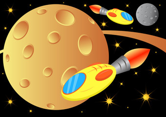 yellow spaceships in the universe