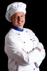 Chef portrait on dark background