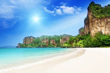 Fototapeta na wymiar Railay beach in Krabi Thailand
