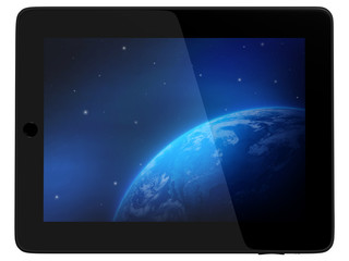 Tablet Computer with Earth view from space