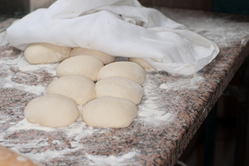 Making bread dough, wheat, flour
