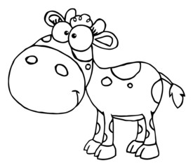 Outlined Baby Cow