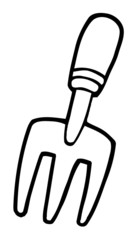 Coloring Page Outline Of A Gardening Hand Fork