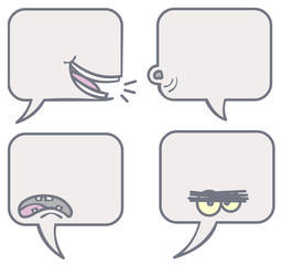 Cartoon emotional bubbles.