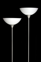 Two Lamps Stands isolated on black background