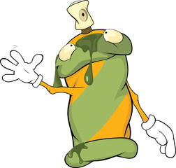 Aerosol with a paint. Cartoon