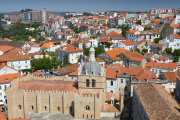 roofs of Coimbra with church "se velha de coimbra",