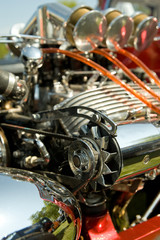 Fototapeta na wymiar closeup of a high performance hot-rod engine
