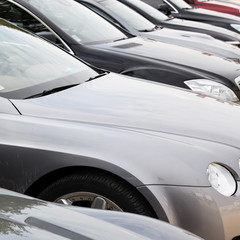 Fototapeta premium lot of sport cars in a garage for sale