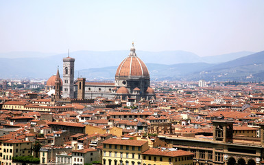 Fototapeta na wymiar Duomo Santa Maria Del Fiore from Michelangelo square in Florence