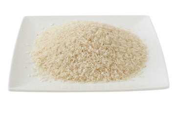 dry rice on a plate