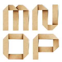 Origami alphabet letters recycled paper craft.