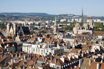 Aerial view of Dijon city in France - obrazy, fototapety, plakaty