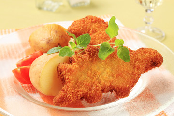 Fried fish and potatoes