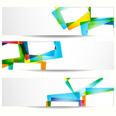 Abstract banner with forms of empty frames for your web design.