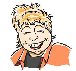 funny face of woman, cartoon illustration