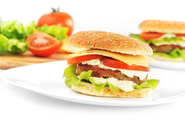 hamburger with cutlet