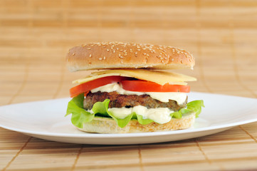 hamburger with cutlet