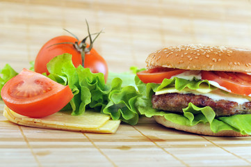 hamburger with cutlet