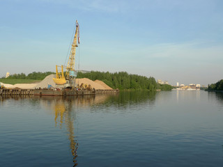 Crane near the river