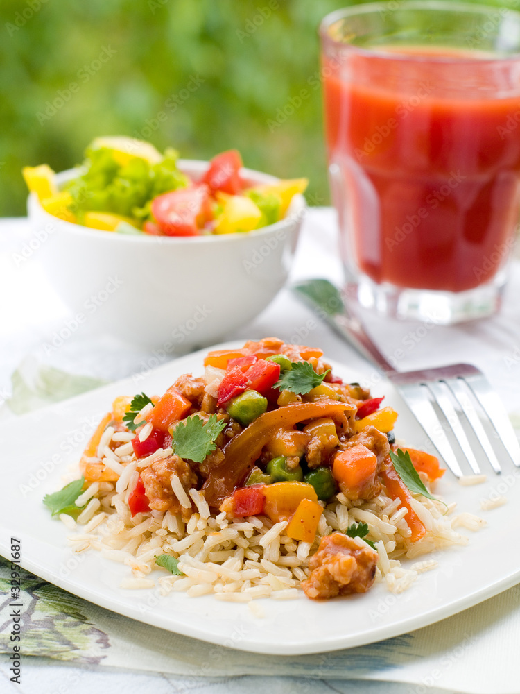 Poster rice with vegetables