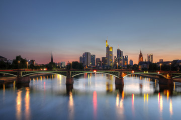 Frankfurt am Main skyline at twilight, Germany