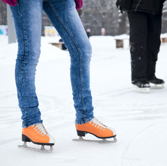 Feet skater on the ice