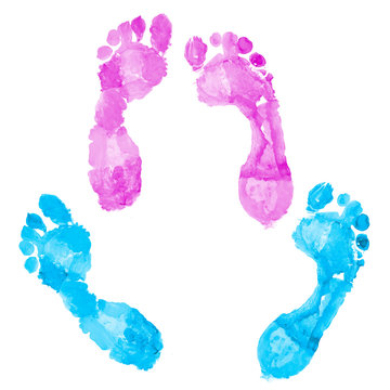 Two pairs of footprints